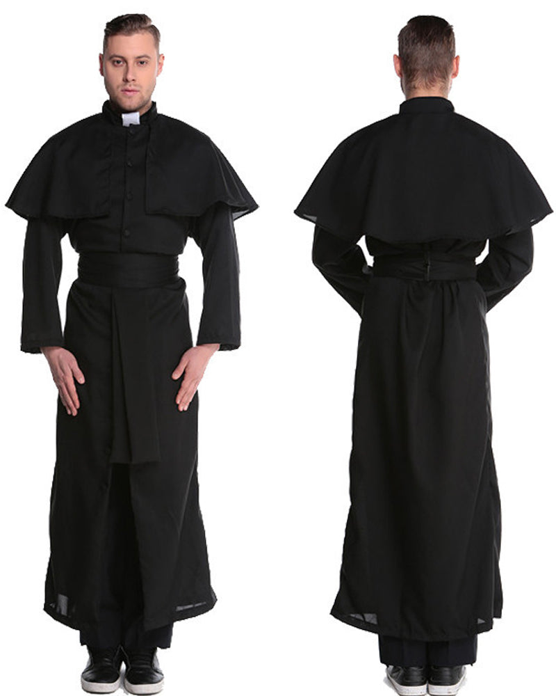 Halloween Black Priest Costume Maria Priest Nun Costume Role Play Costume Suit