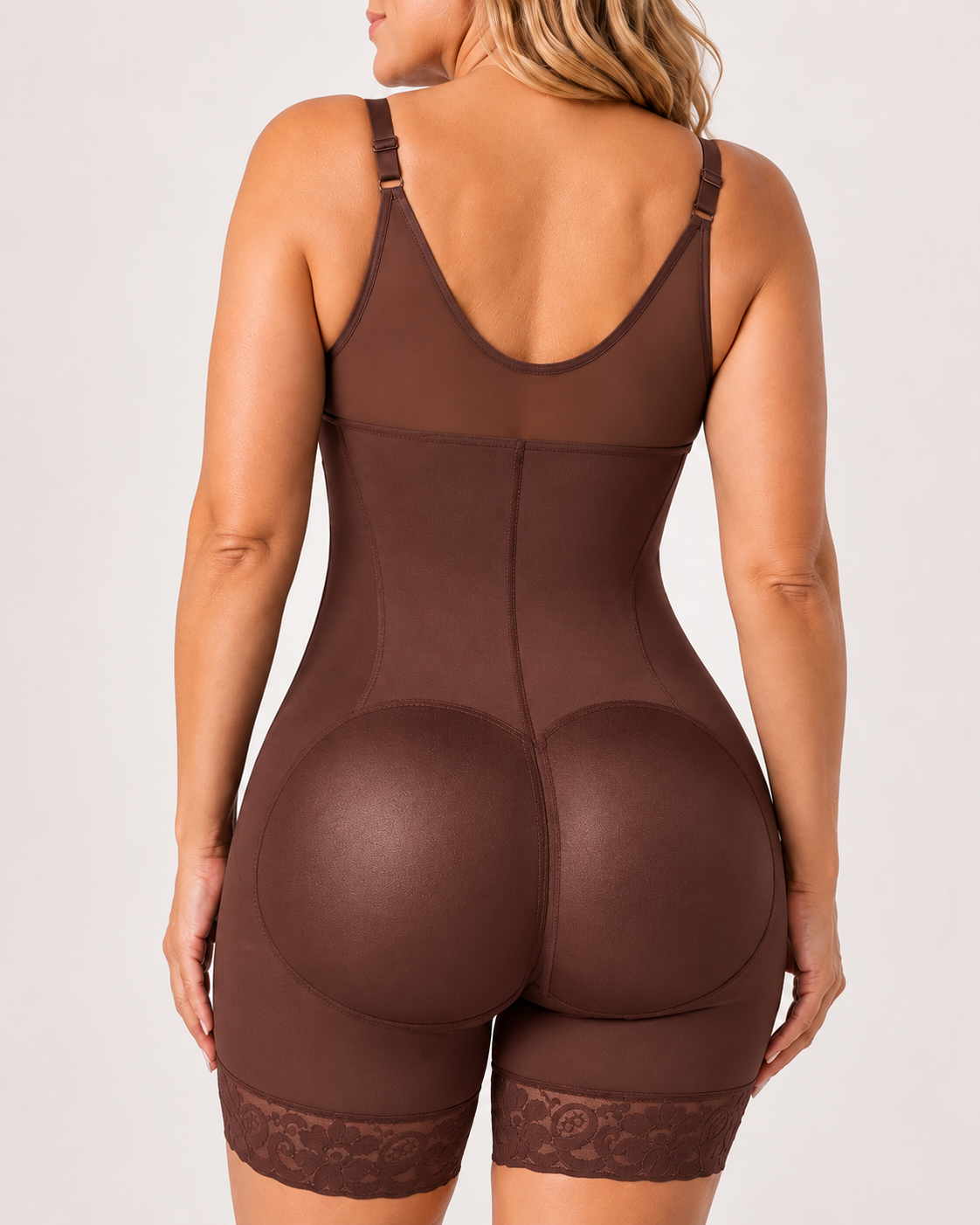 Women Tummy Control V-shaped Elastic Band with Zipper Closure Shapewear