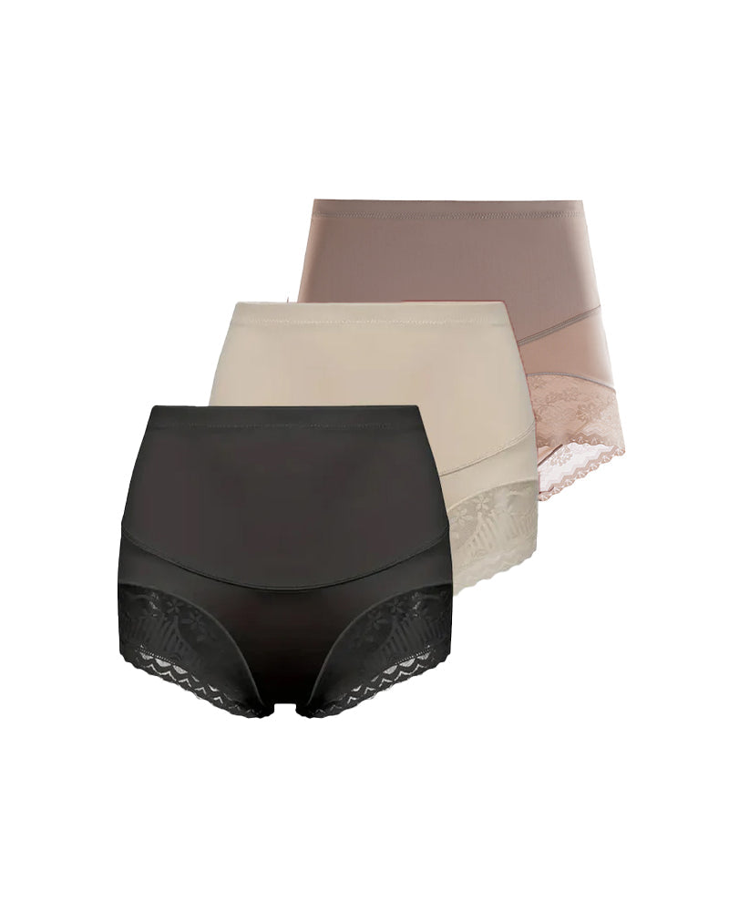 Women's High Waist Lace Thin Tummy Control Seamless Body Shaping Panties
