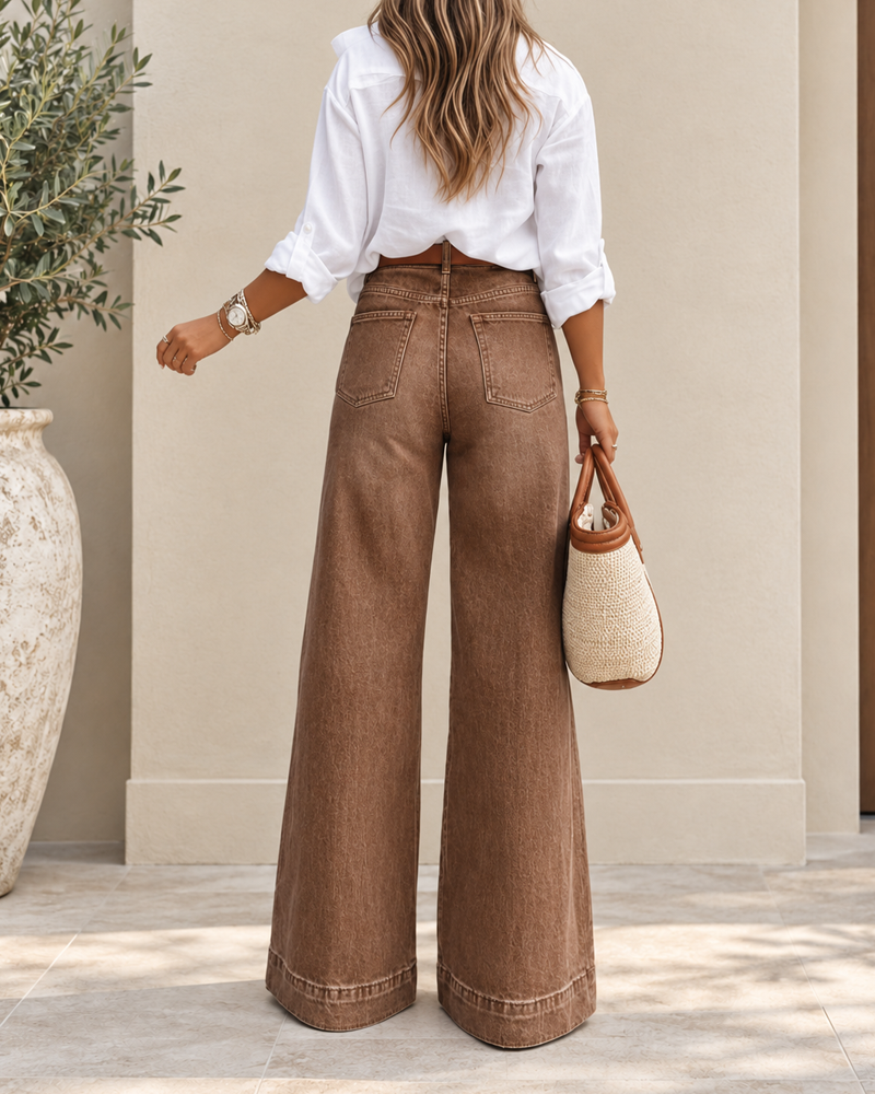 Elegant High-Waisted Extra Wide-Leg Jeans