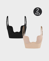 [2 Pack]Black+Beige