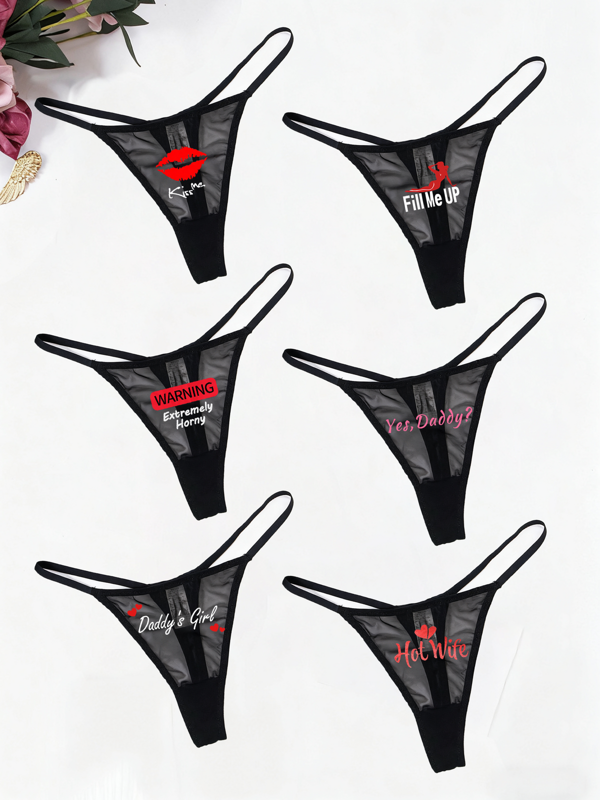 Low Rise T-back Mesh Panties