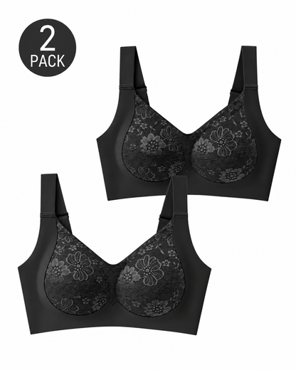 2-Pack Seamless Lace Breathable Push-Up Bra