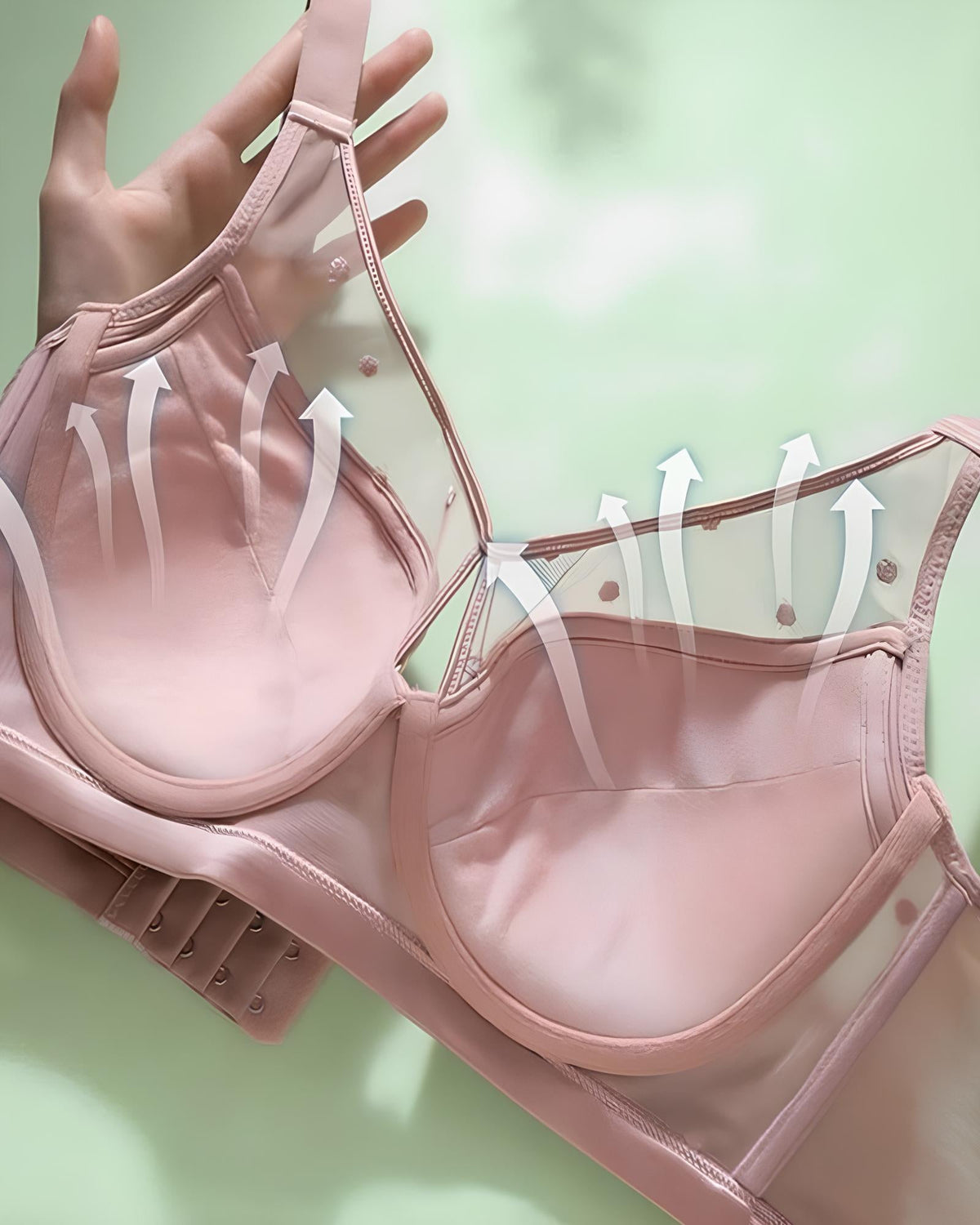 Satin Mesh See-through Patchwork Underwire Plus Size Push-up Bra