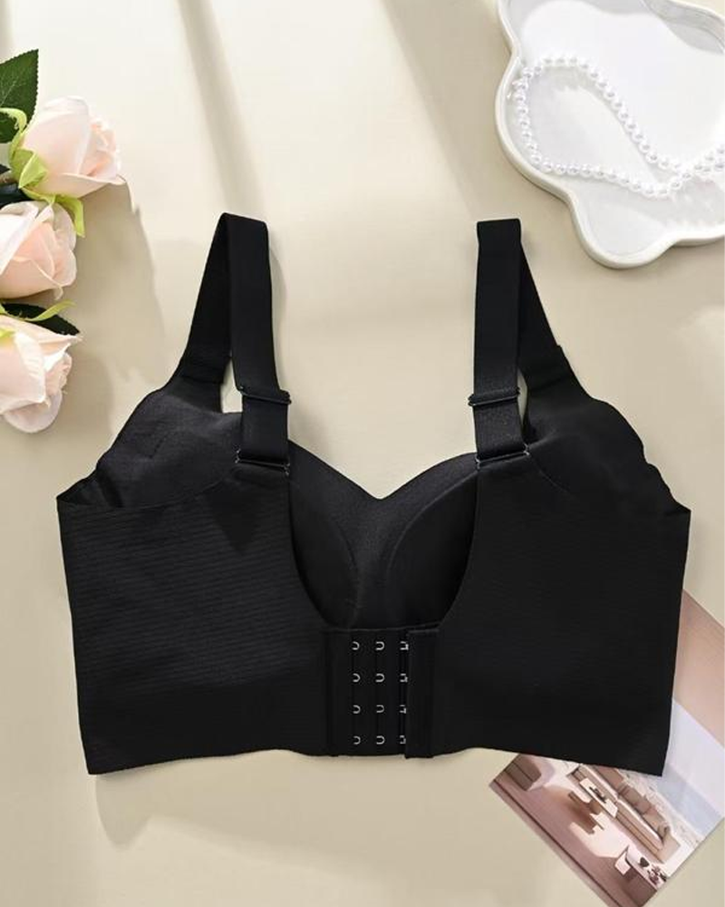 Women's Solid Color Four Rows Adjustable Wireless Bras