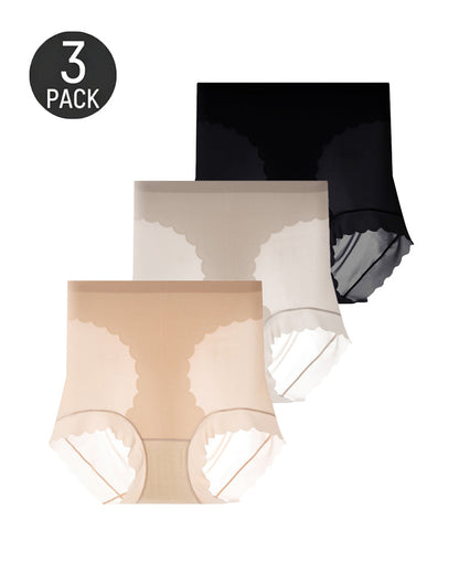 3-Pack High Waist Breathable Seamless Panties