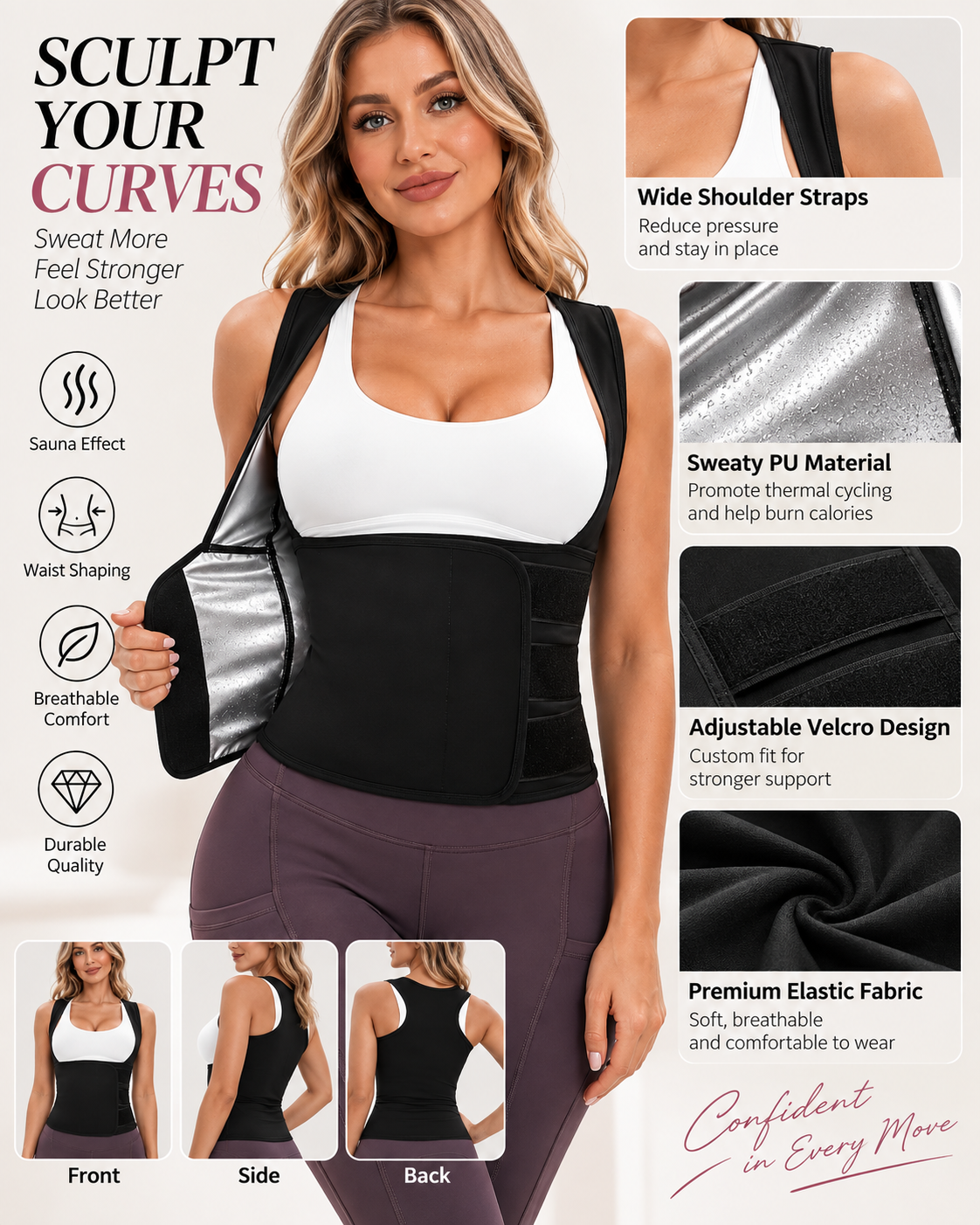 Women's High-Performance Quick-Drying Sauna Sports Vest