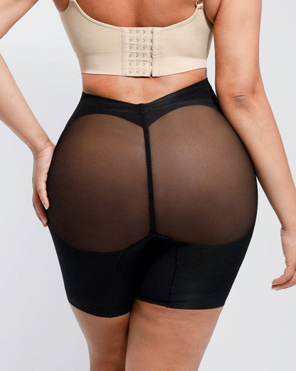 Women's Tummy Slimming Legs Back Low Waist Close-Fitting Mesh Body Shaping Buttocks Shorts