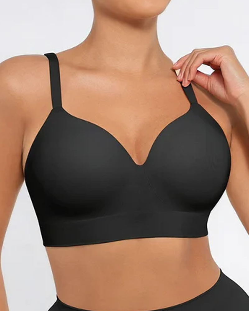 Women's Solid Color No-Wire Push-Up Seamless Comfortable Full Cup Bra