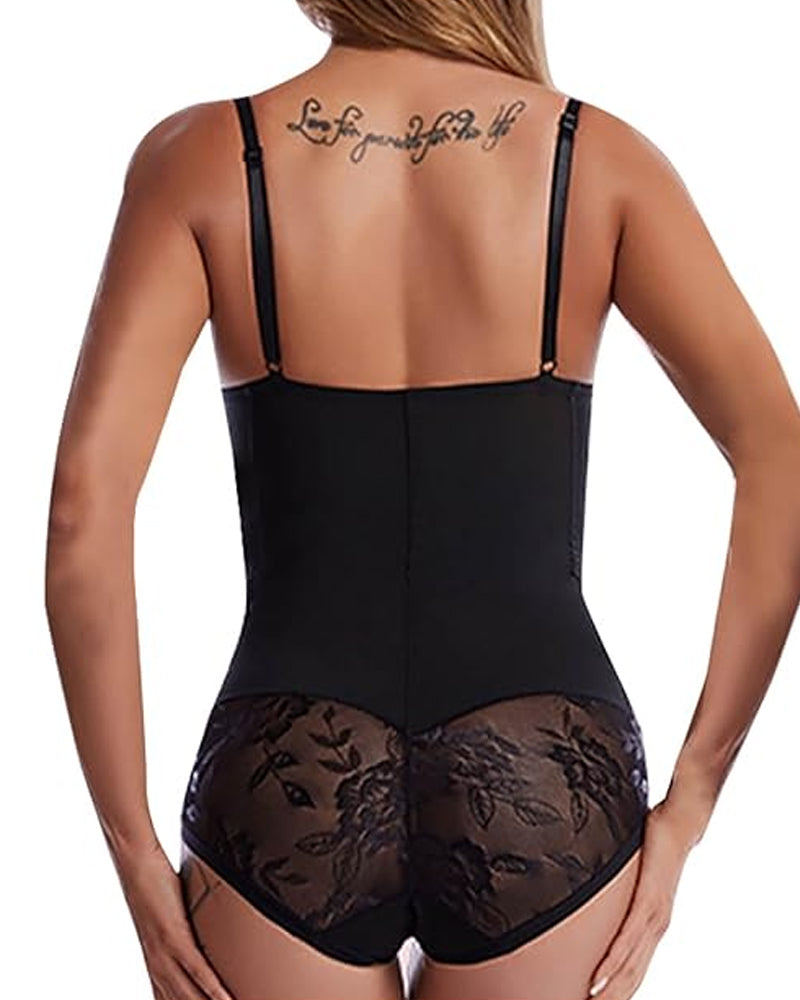 Women's Tummy-Control Sleeveless Tube Top Hip Lace One-Piece Body Shaper