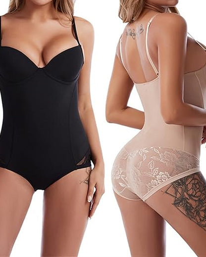 Women's Tummy-Control Sleeveless Tube Top Hip Lace One-Piece Body Shaper