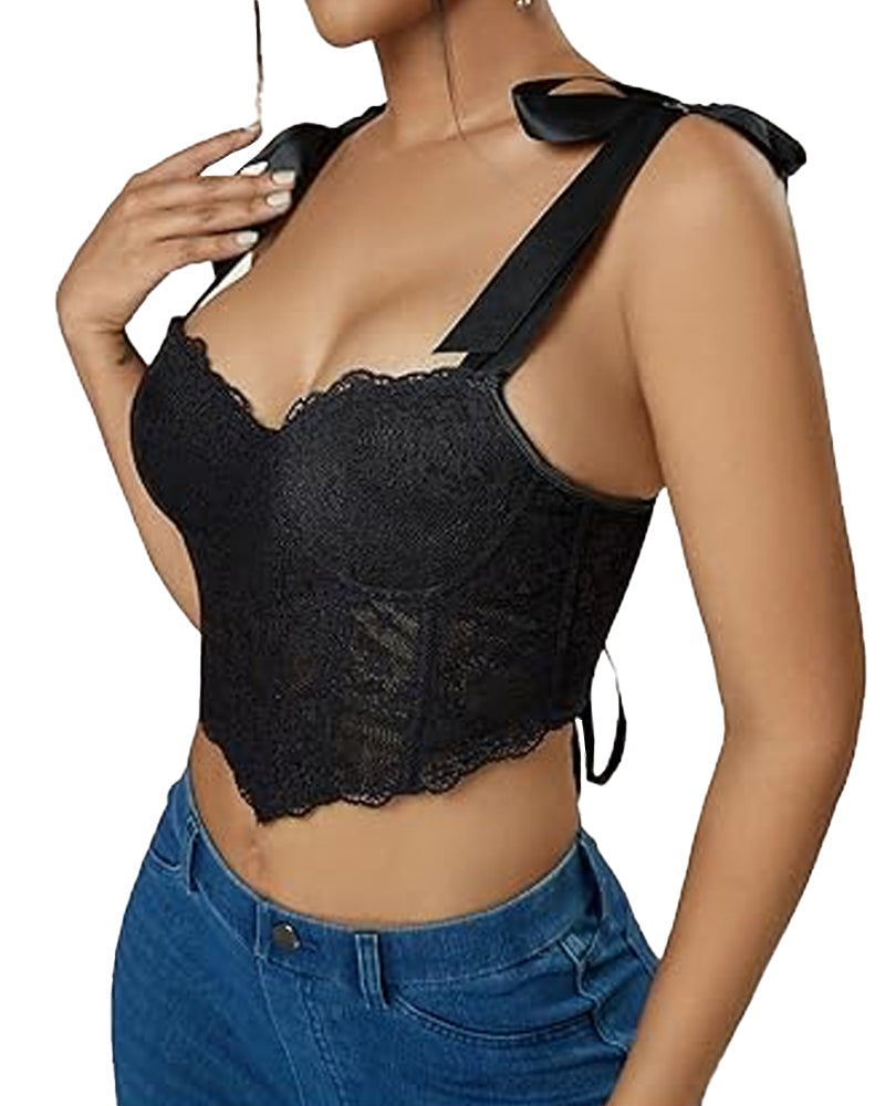 Women's Sexy Lace Floral Bodycon Tube Top
