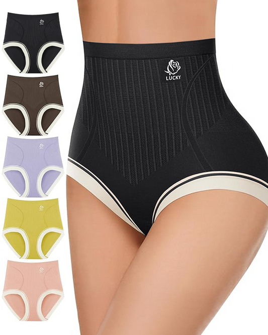 Women's High Waist Seamless Colorblock Full Coverage Casual Comfort Breathable Briefs