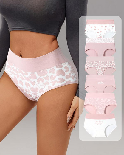 Women's Breathable Soft Love Heart Cotton Printed Panties