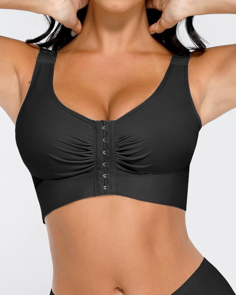 Women's Front-Opening Adjustable Shoulder Straps Without Steel Ring Post-Operative Compression Bra