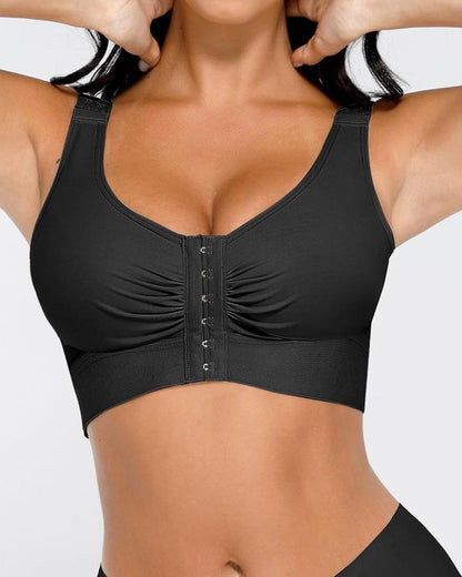 Women's Front-Opening Adjustable Shoulder Straps Without Steel Ring Post-Operative Compression Bra
