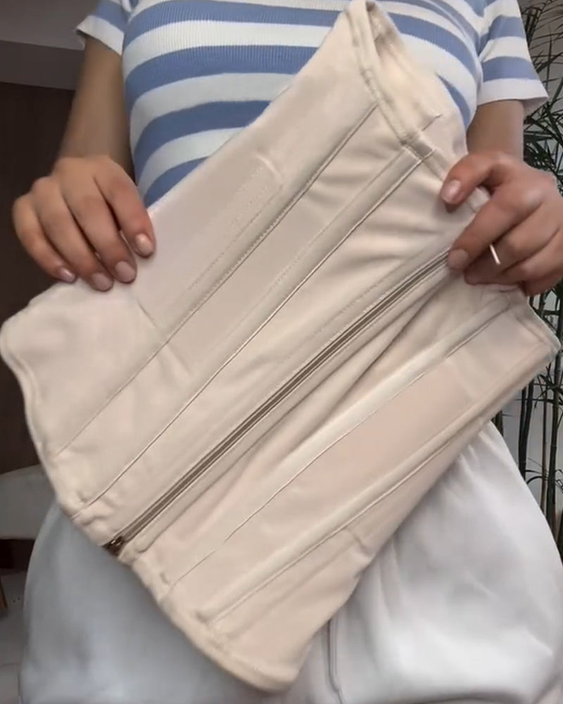Women's Double Compression Straps Zippered Belly Control Invisible Waist Belt