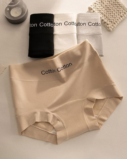 Women's Antibacterial Pure Cotton Seamless High Waist Comfortable Briefs