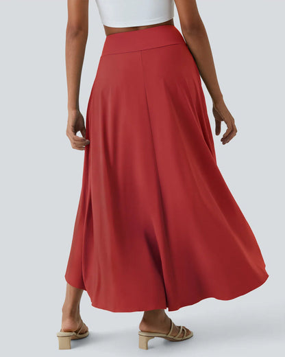High Waist High and Low Ruffles Two-In-One Elegant Quick-Drying Casual Irregular Beach Holiday Long Skirt