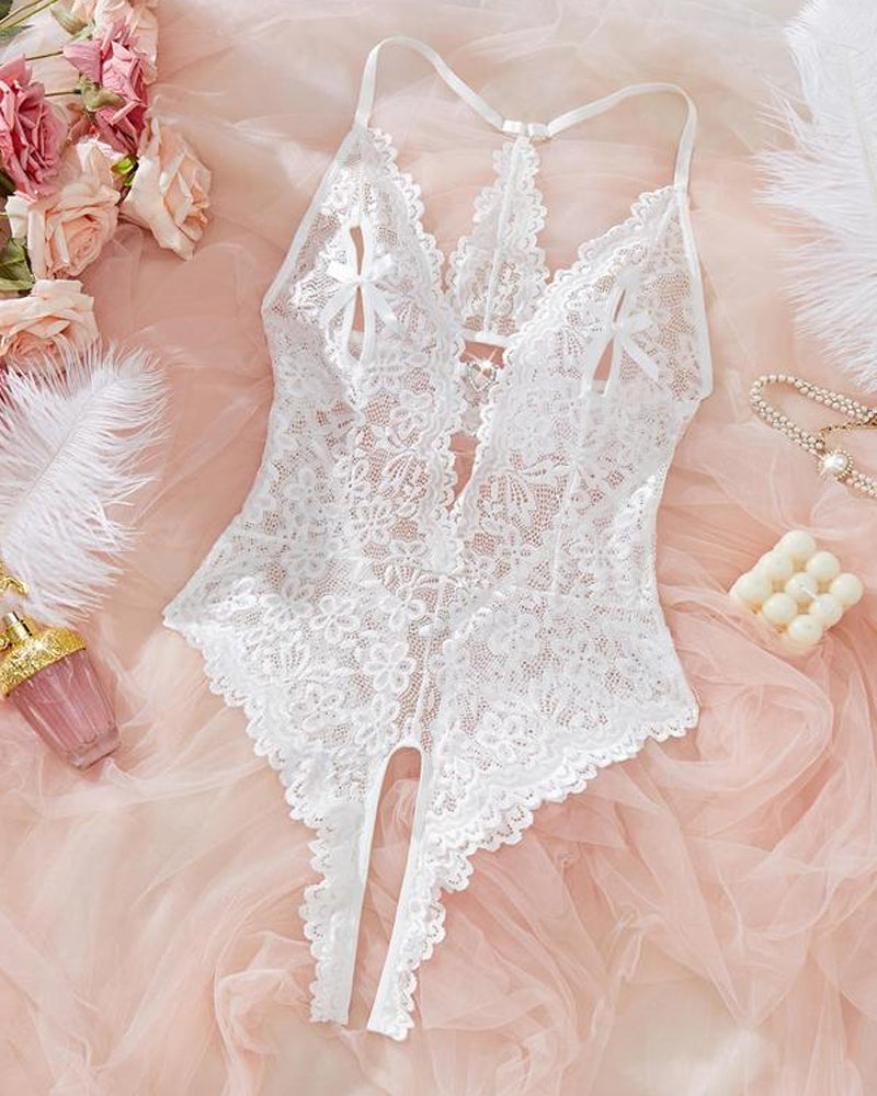 Women's Sexy Lace Bodysuit Pajamas