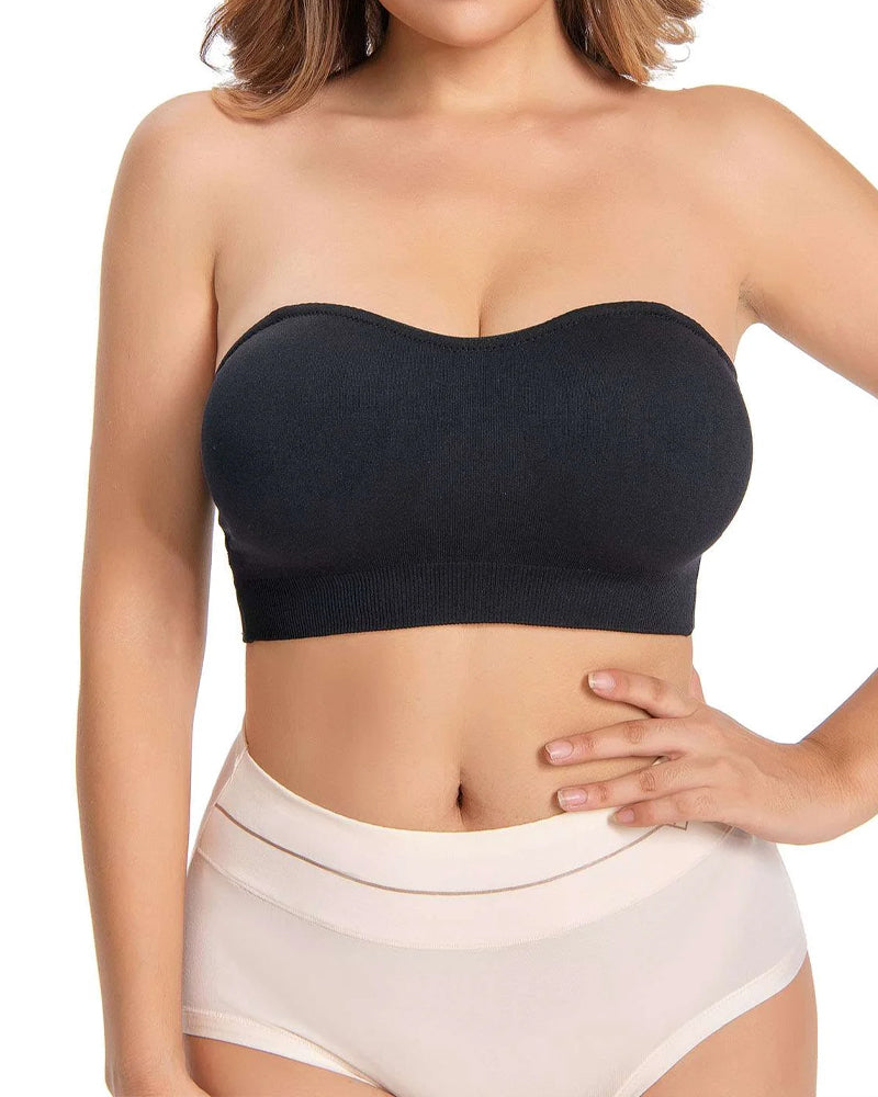 Women's Non-Slip Silicone Push-Up Detachable Shoulder Straps Without Steel Ring Bra