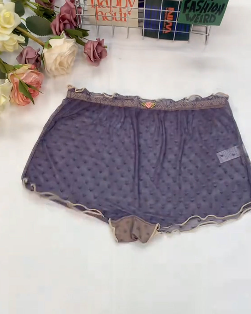 Multipack Women's Heart Lace Flower Decoration High Elastic Underwear