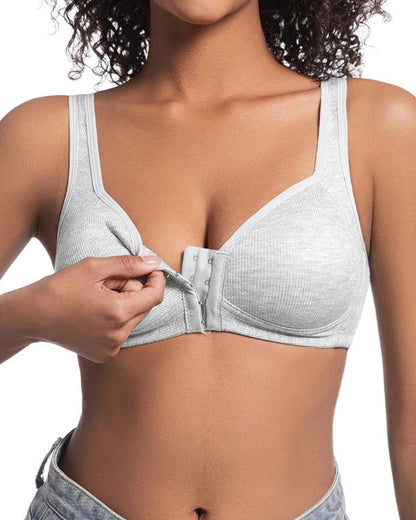 3-Pack Seamless Adjustable Front-Clasp Wireless Push-Up Bras