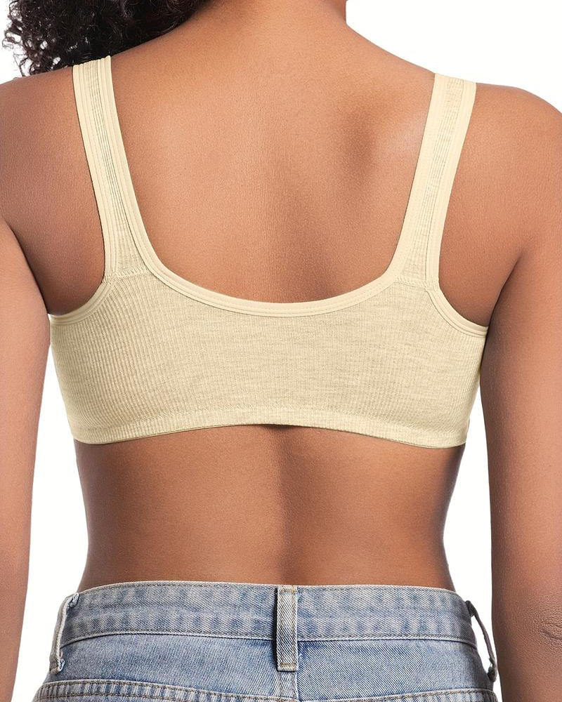 3-Pack Seamless Adjustable Front-Clasp Wireless Push-Up Bras