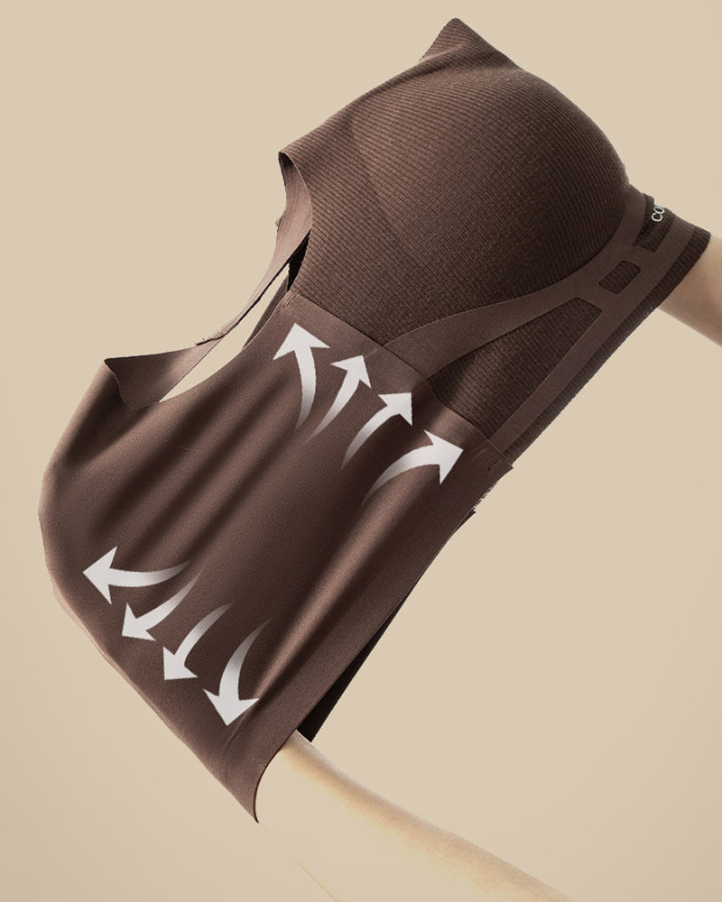 Solid Color No-Wire Seamless Push-Up Casual Vest Bra