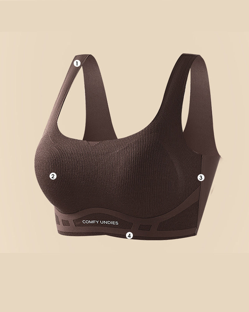 Solid Color No-Wire Seamless Push-Up Casual Vest Bra