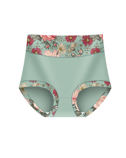 Floral Print High-Waisted Women's Tummy-Control Briefs