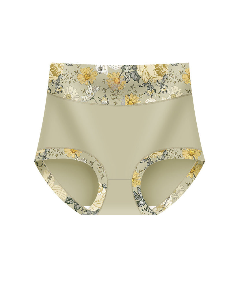Floral Print High-Waisted Women's Tummy-Control Briefs