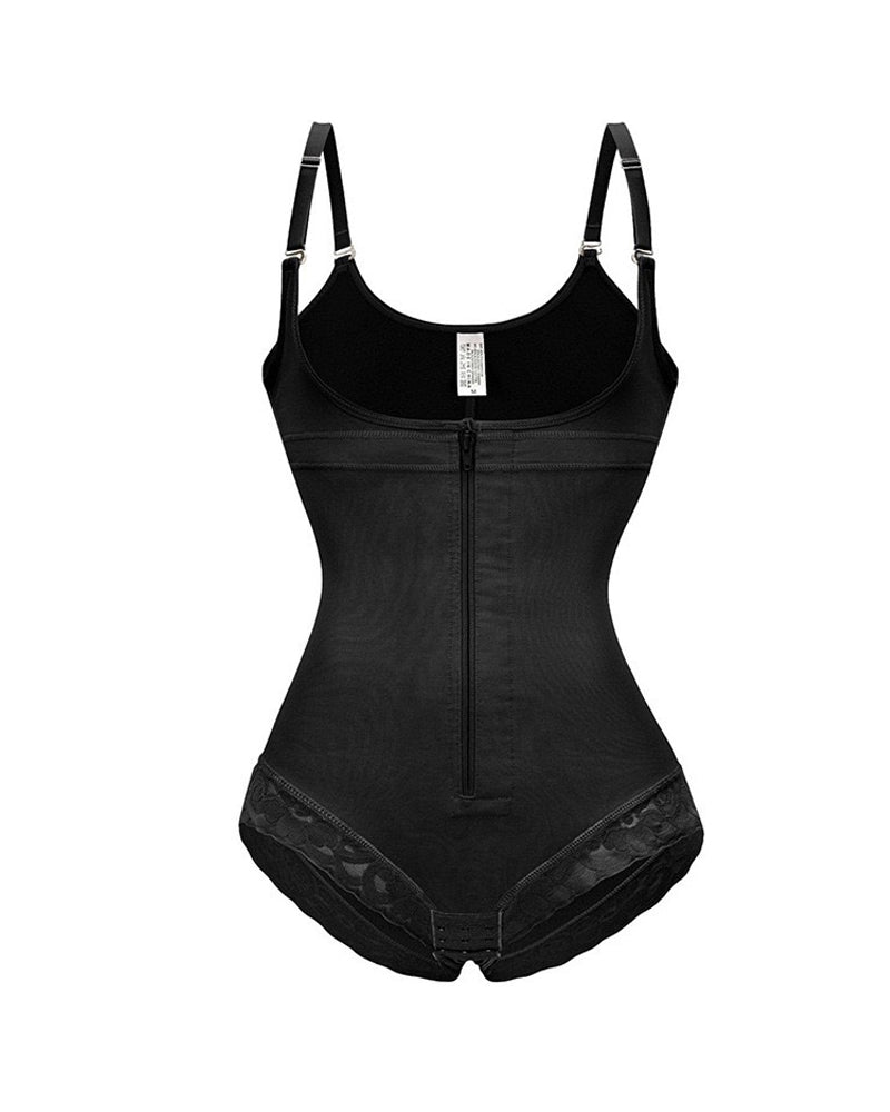 Women Shapewear Tummy Control Fajas Colombianas Body Shaper Zipper Open Bust Bodysuit