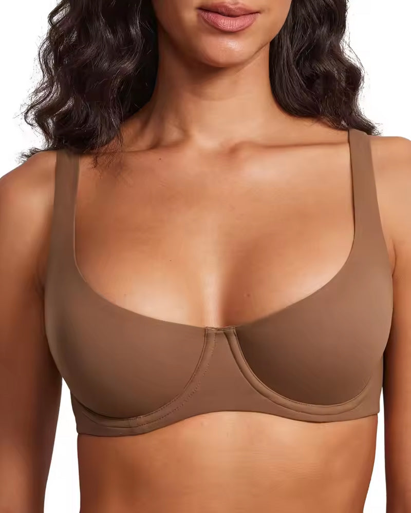 Women's Plus Size Soft Wire-Free Half Cup Bra