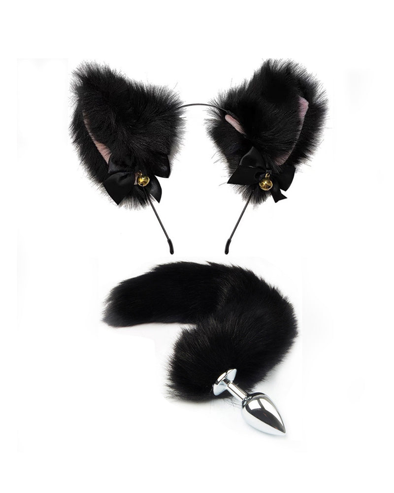 Sexy Bell Collar Tail Jewelry Maid Costume Headdress Neck Accessory Props Set