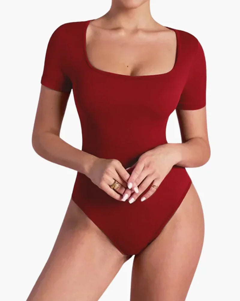 Women's Tummy-Control Seamless Shaping Short-Sleeved Bodysuit