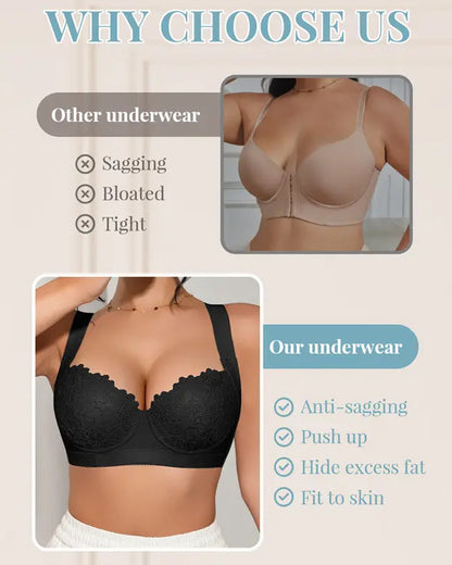 Women's Comfortable Push-Up Lace Underwire Bra