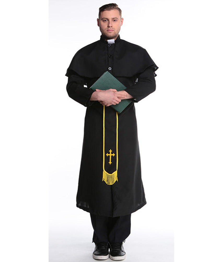 Halloween Black Priest Costume Maria Priest Nun Costume Role Play Costume Suit