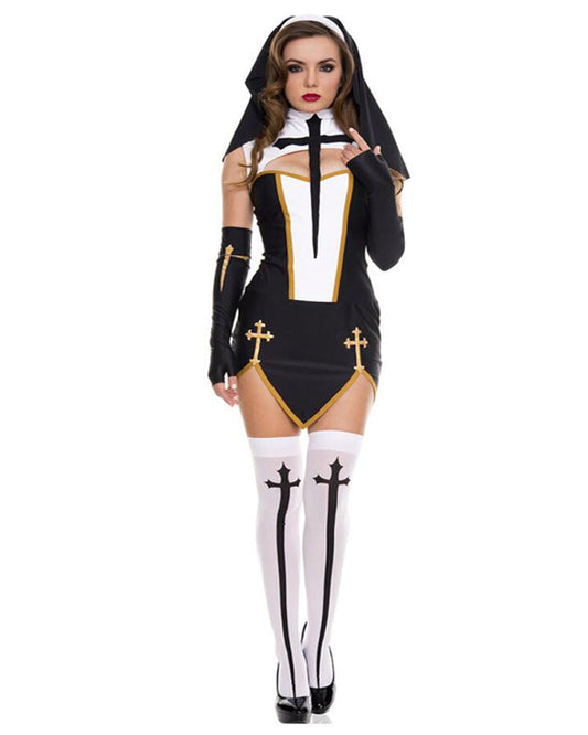 Halloween Black Priest Costume Maria Priest Nun Costume Role Play Costume Suit