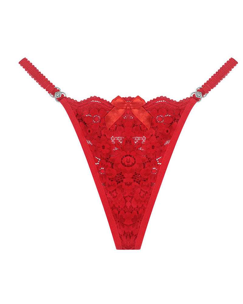 Women's Sexy Floral Lace Translucent Thong