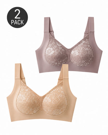 2-Pack Seamless Lace Breathable Push-Up Bra