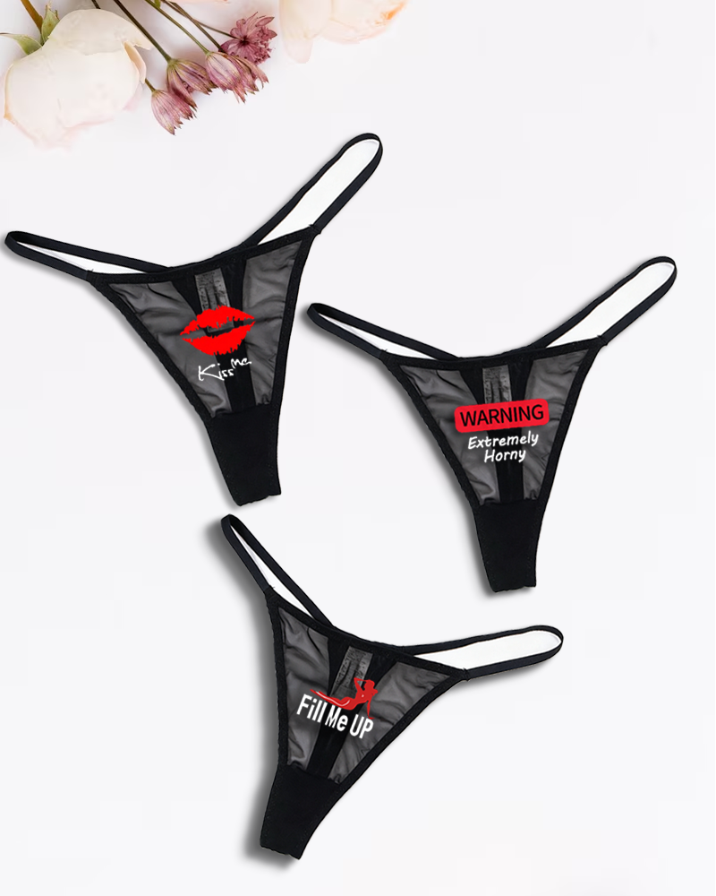 Low Rise T-back Mesh Panties