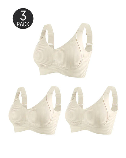 Solid Color Four Rows Adjustable Wireless Women's Bra