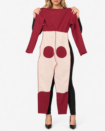 Deep V Front Zipper High Stretch Tummy Control Butt Lifter Long Sleeve Shaping Jumpsuit