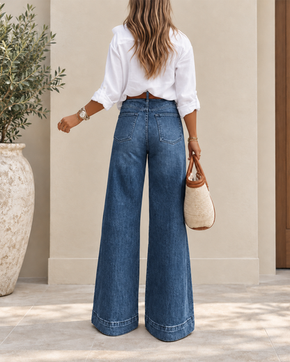 Elegant High-Waisted Extra Wide-Leg Jeans