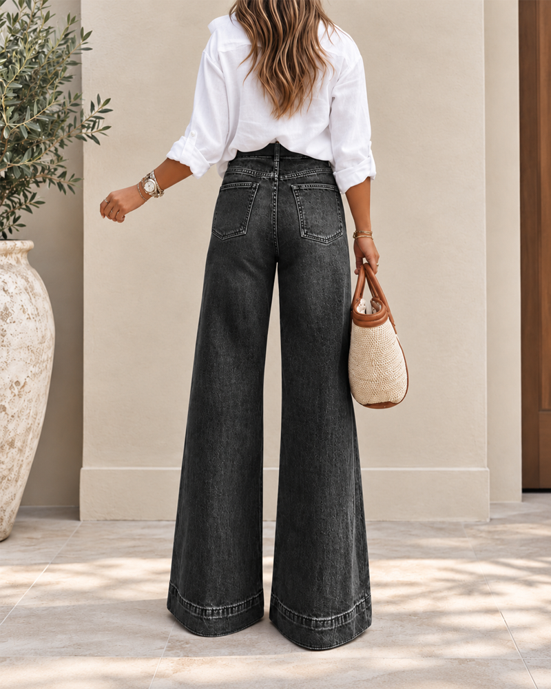 Elegant High-Waisted Extra Wide-Leg Jeans