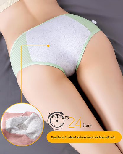 Women's Pure Cotton Menstrual Period Leak-proof Mid-high Waist Breathable Panties