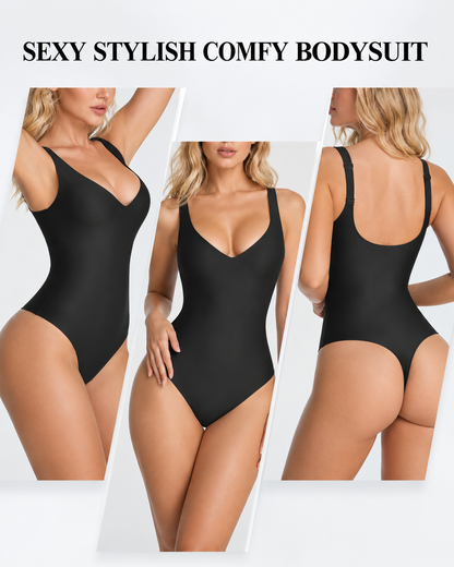 Deep V Seamless Elastic Tummy Control Shaping Bodysuit