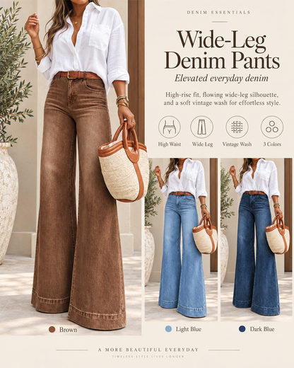 Elegant High-Waisted Extra Wide-Leg Jeans