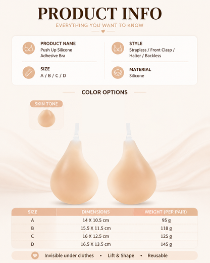 Halter Neck Teardrop Silicone Lift-Up Invisible Bra